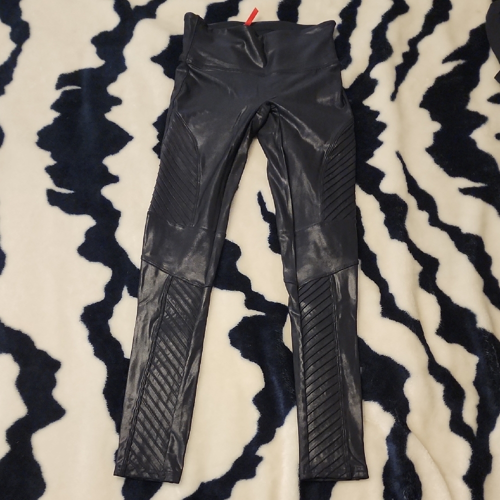 Black Faux Leather Moto Leggings